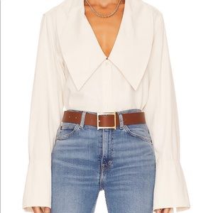 Brand new XS Collar Dani Shirt in Ivory. WeWoreWhat